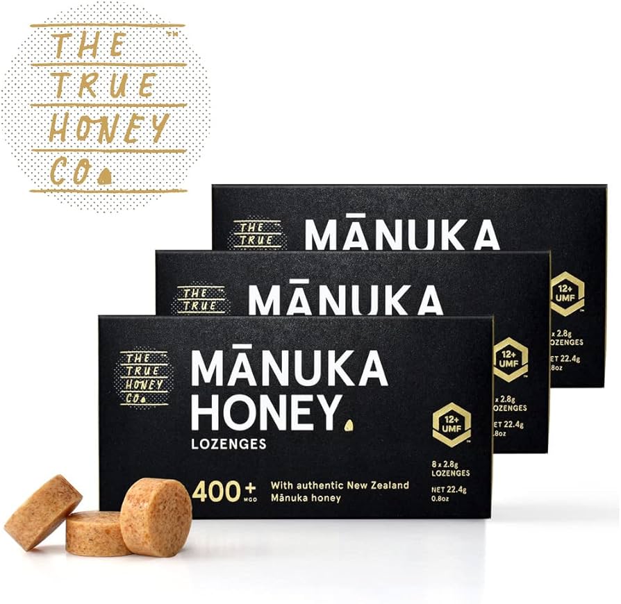 Pakker med Manuka honning pastiller fra New Zealand