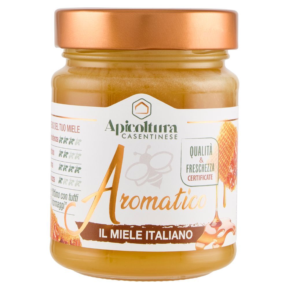 Glas med Apicoltura Casentinese  Aromatico honning, fra Italien