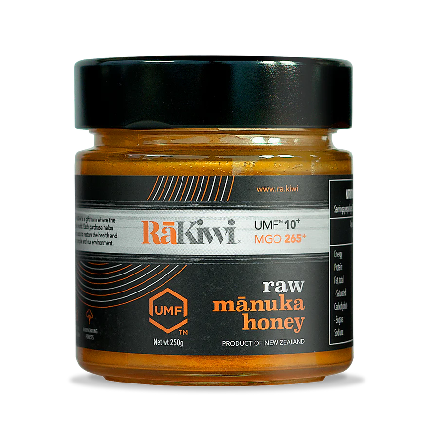 Glas RaKiwi honning UMF 10+ MGO 265+ fra New Zealand 