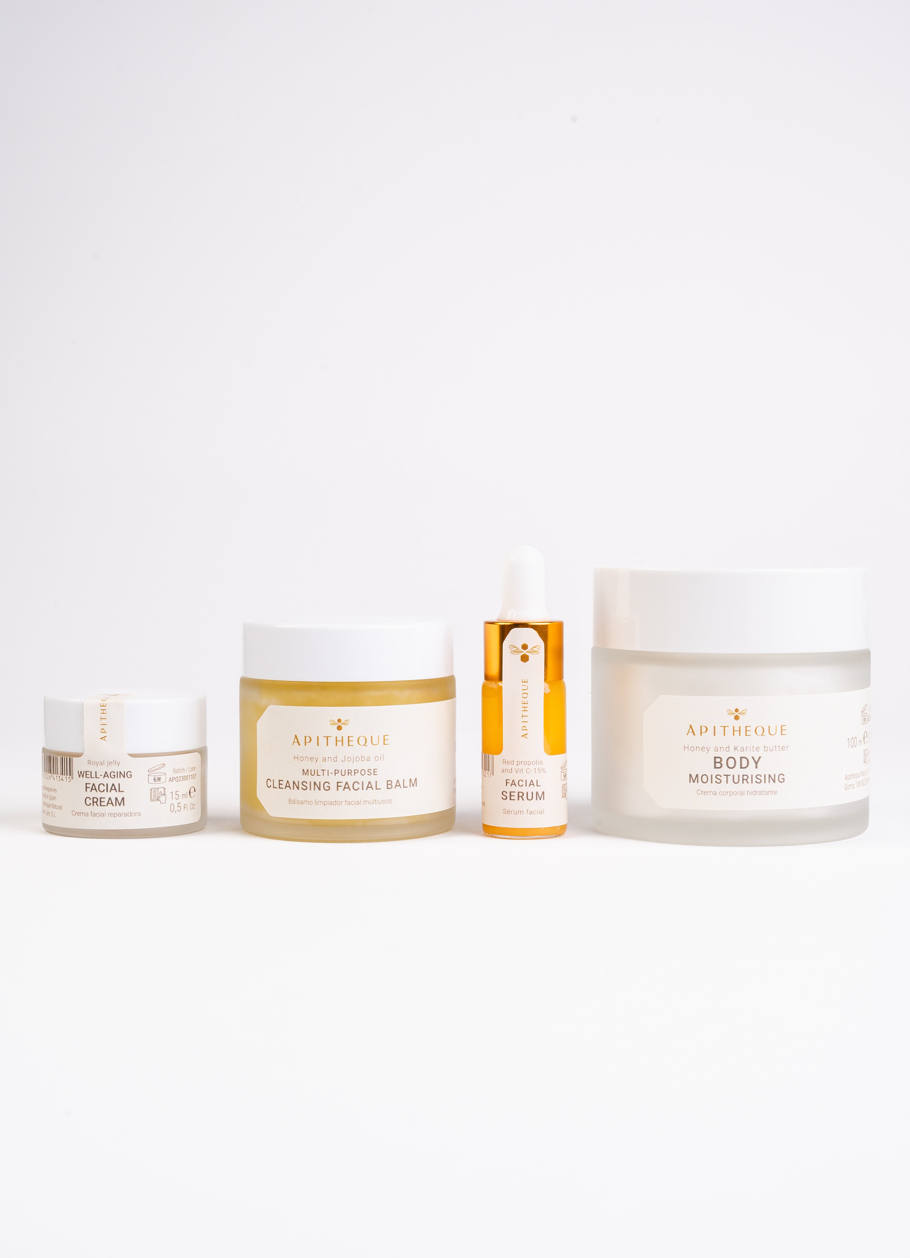 Apitheque   udvalg af 4 Luksus hudpleje produkter 