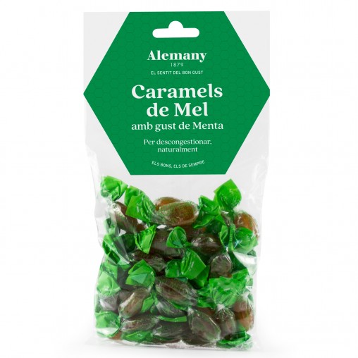 Pose med Alemany honningbolsjer med mint – friskhed og naturlig sødme