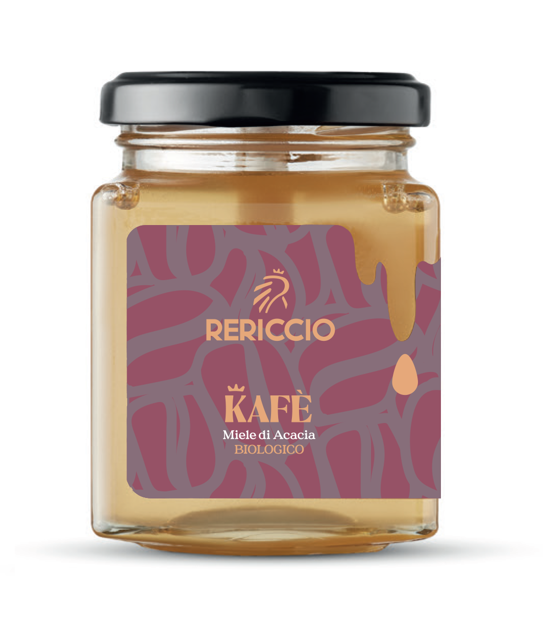 Glas med BIO kaffe honning fra Rericcio fra Italien