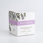 Boks med duftlys fra Kathária,  lavet med bi voks, timian og honning duft